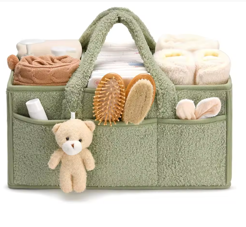 Plush Nursery Diaper Caddy Organizer
