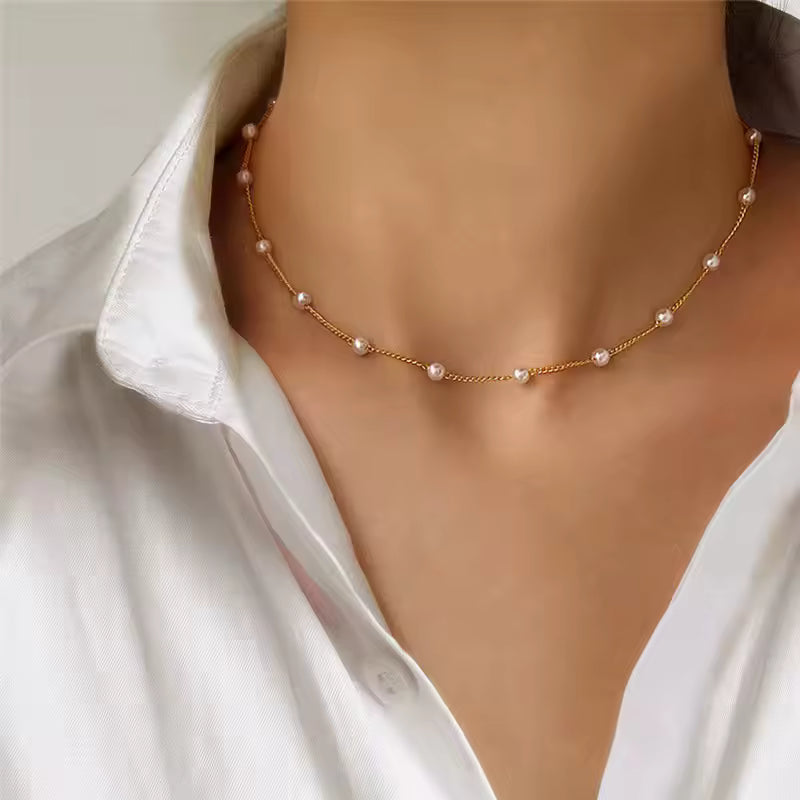 Urban Crystal Tassel Clavicle Necklace