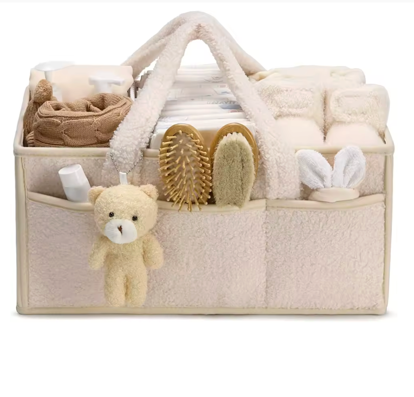 Plush Nursery Diaper Caddy Organizer
