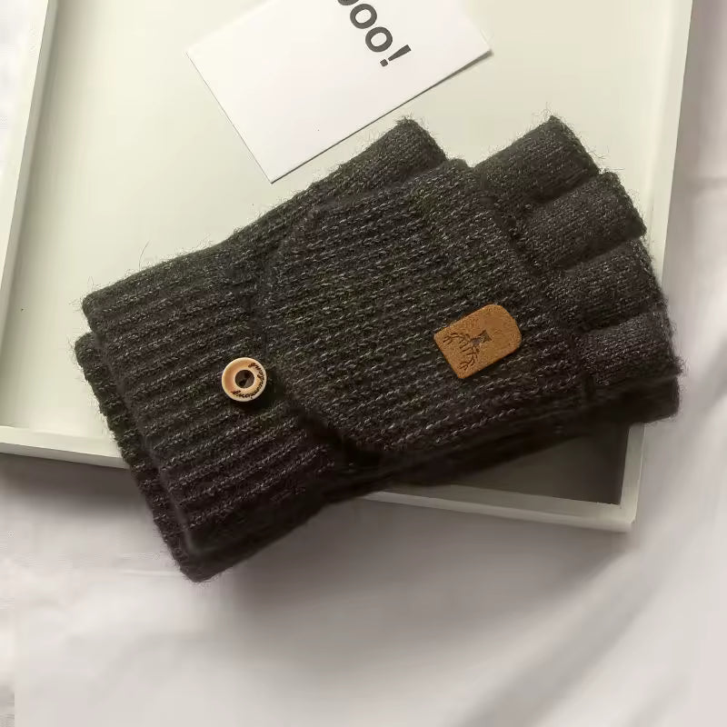 WarmGrip Fingerless Knit Gloves