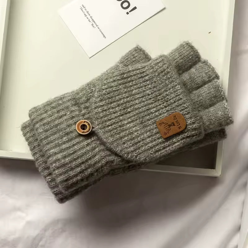 WarmGrip Fingerless Knit Gloves