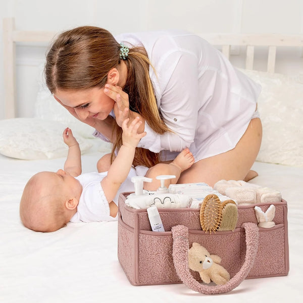 Plush Nursery Diaper Caddy Organizer