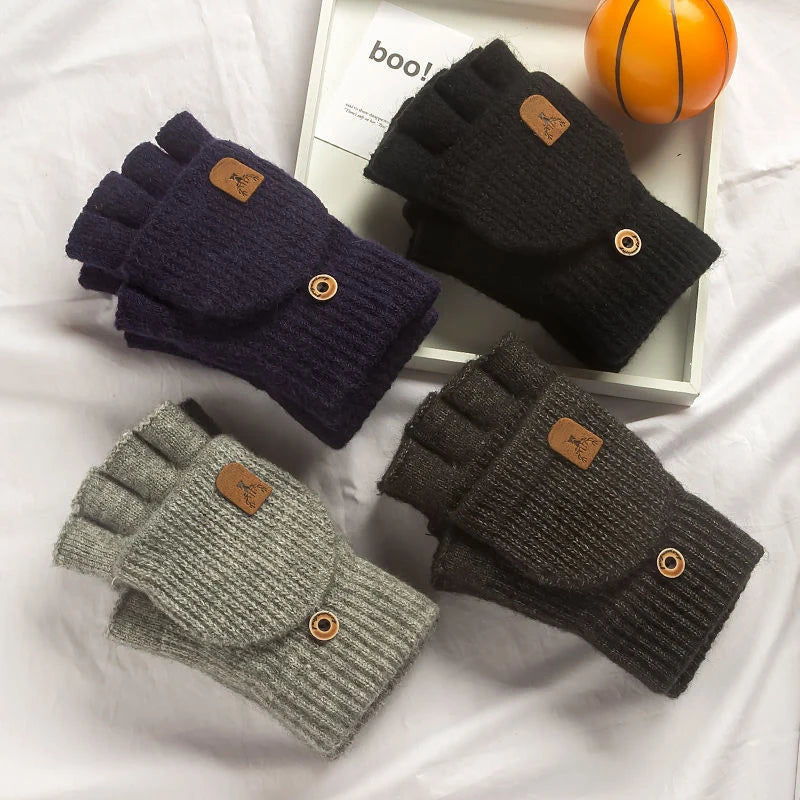 WarmGrip Fingerless Knit Gloves