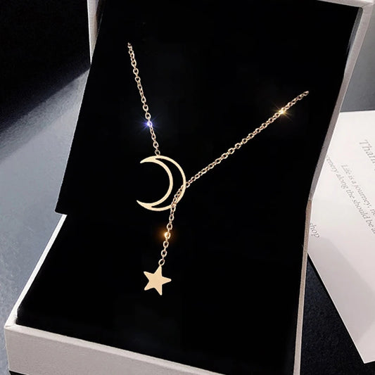 Moon Star Charm Necklace