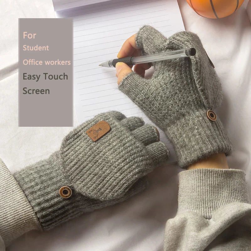 WarmGrip Fingerless Knit Gloves