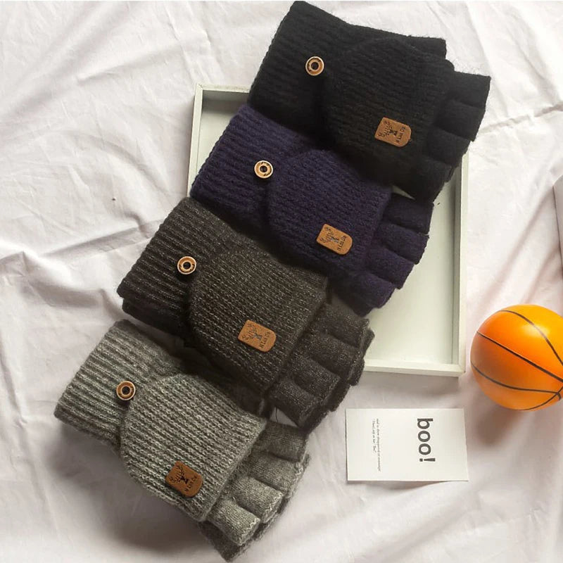 WarmGrip Fingerless Knit Gloves