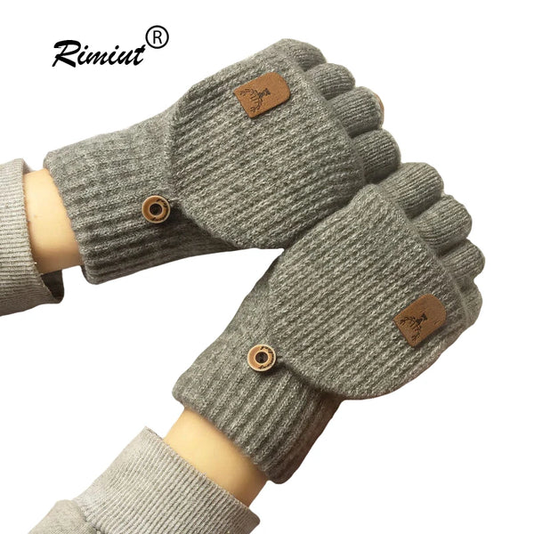 WarmGrip Fingerless Knit Gloves