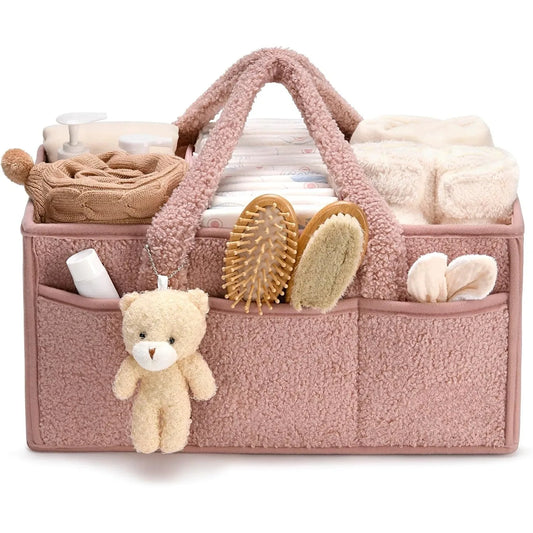 Plush Nursery Diaper Caddy Organizer