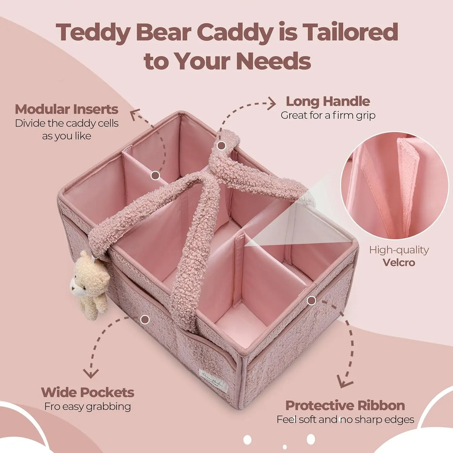 Plush Nursery Diaper Caddy Organizer